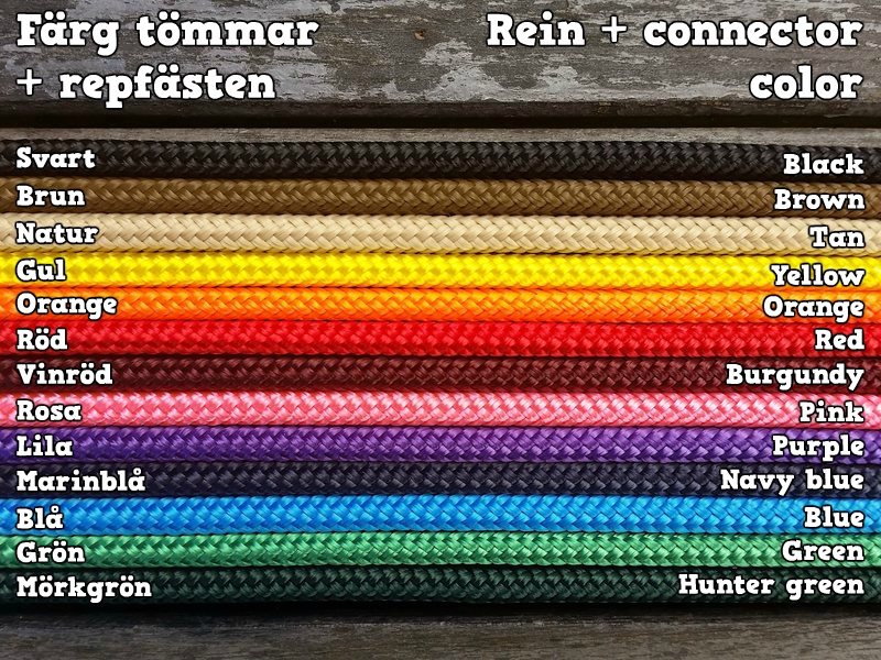 Delade tömmar med repfästen - 6 mm - 3