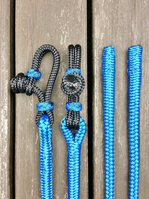 Long split reins with rope connectors - 10 mm - 2
