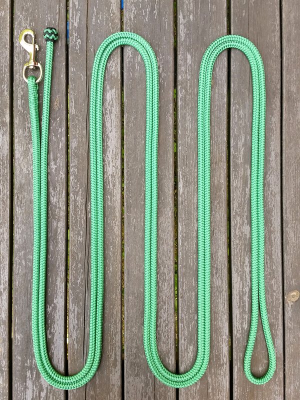 Ledrep med pistolhake och ändknop - 10 mm