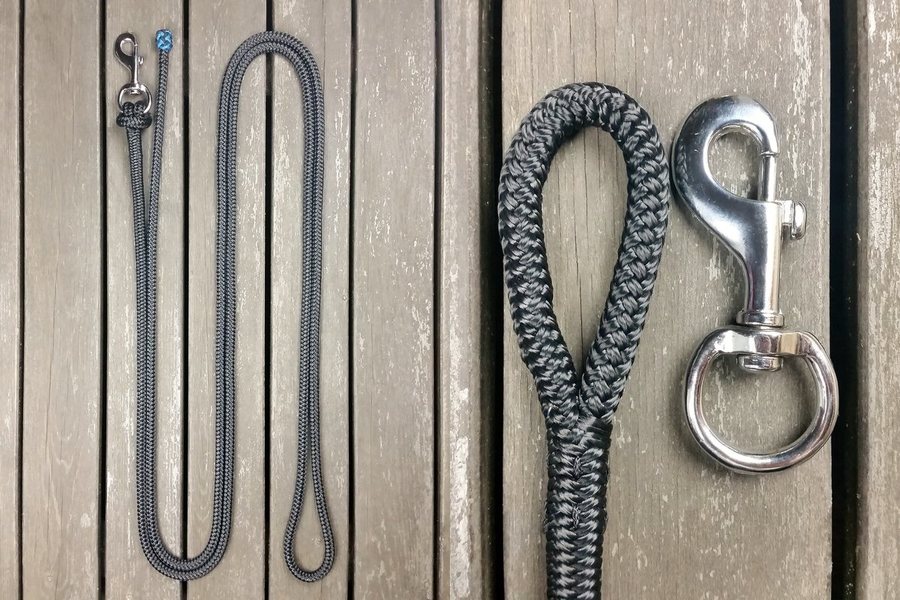 Ledrep med pistolhake och ändknop - 10 mm - 3