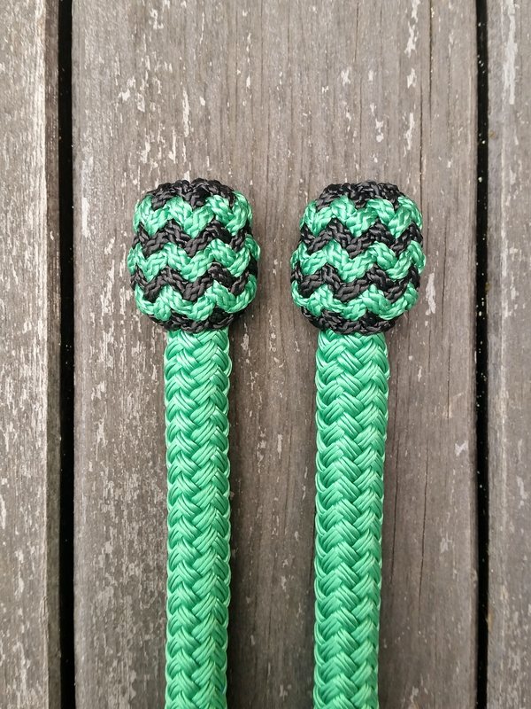 Mecatetygel med ändknopar - 14 mm, 6,70 m, Grön - 2