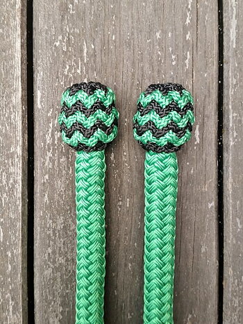 Mecatetygel med ändknopar - 14 mm, 6,70 m, Grön