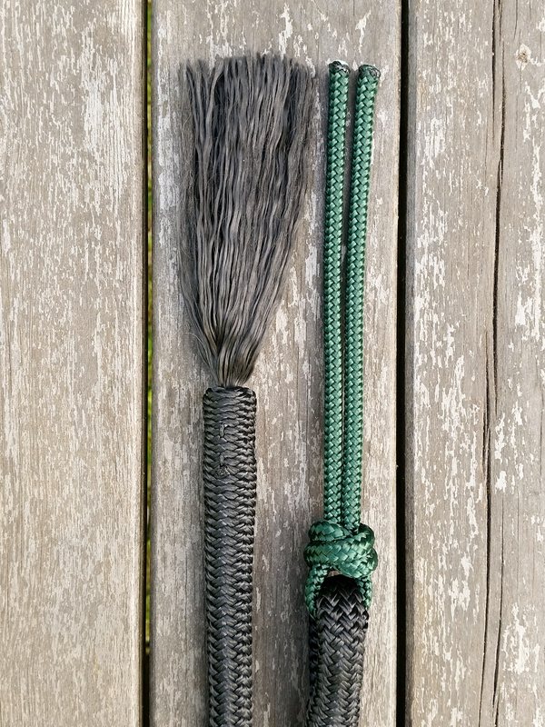 Mecatetygel med ändsplitstofs och repsnärt - 14 mm, 6,70 m, Svart - 2
