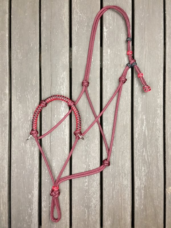 Braided rope halter with knot adjustment - 2