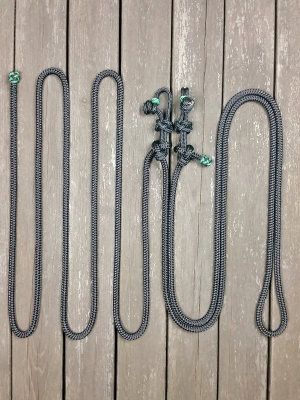 Rope slobber straps with decorative end knots - 2