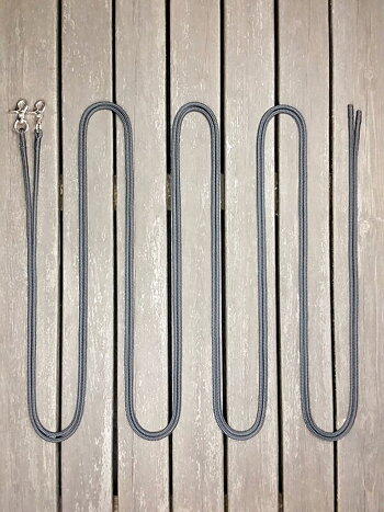 Long split reins with permanent snaps - 6 mm