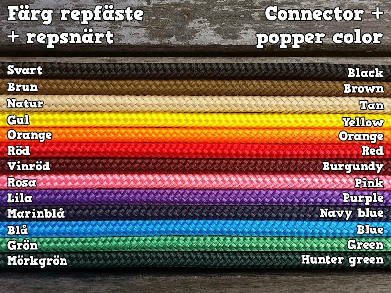 Ledrep med repfäste och repsnärt - 14 mm - 5