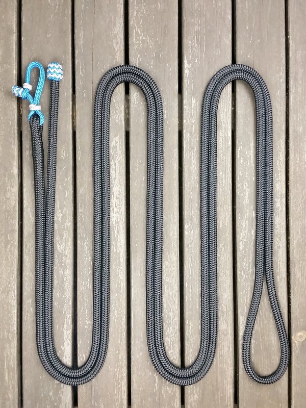 Ledrep med repfäste och ändknop - 14 mm