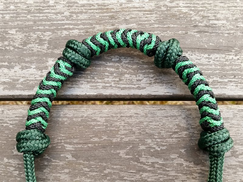 Standardrepgrimma med extra nosknutar och flätat nosband - Cob, Mörkgrön - 2