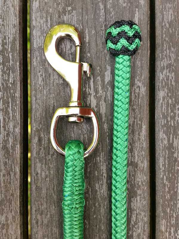 Lead rope with bolt snap and button knot - 10 mm, 6,70 m, Green - 2