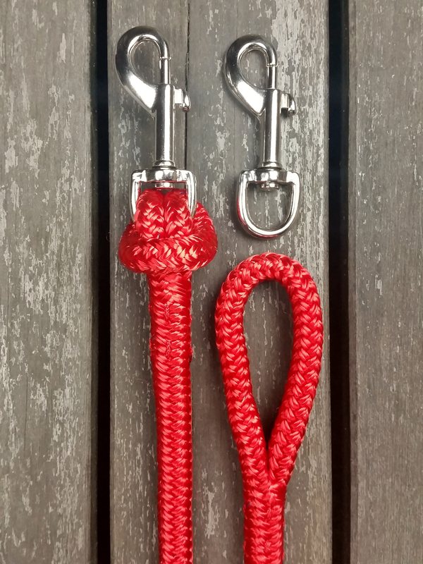 Split reins with removable bolt snaps and back splices - 2 x 2,40 m, Red - 3