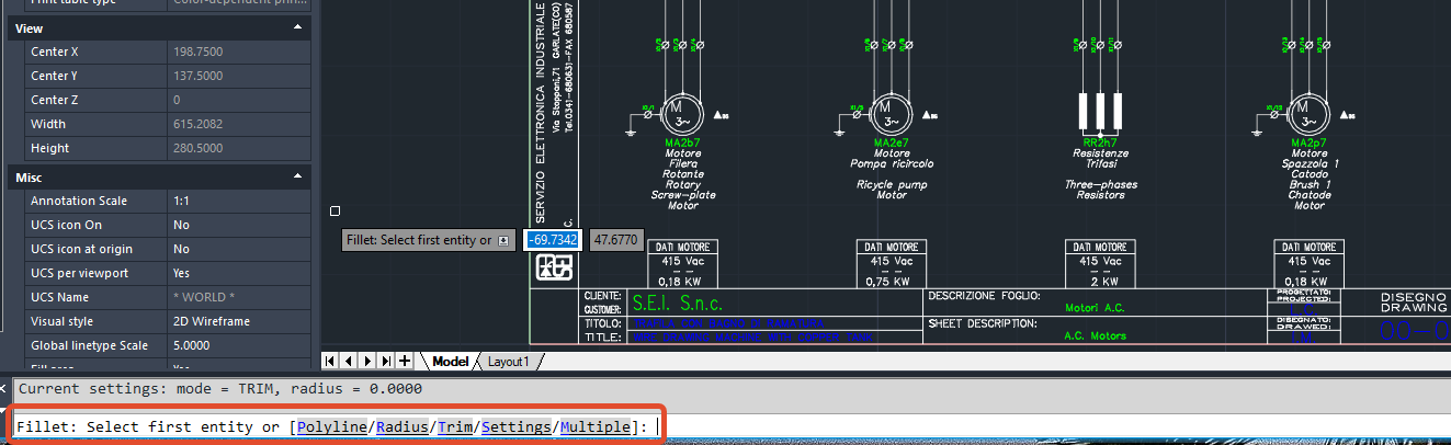 Kommandoraden progeCAD