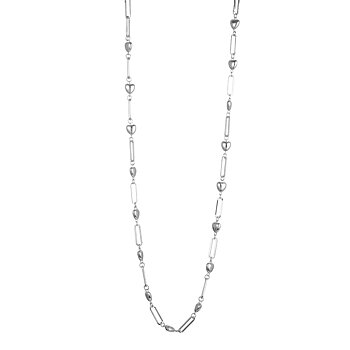 Långt halsband silver hjärtan