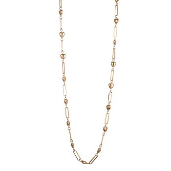Långt halsband guld hjärtan