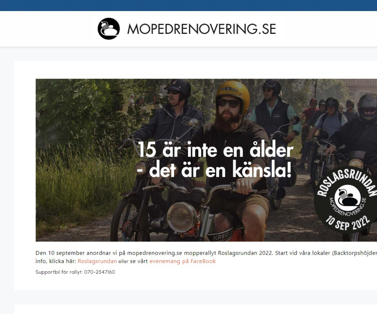 Mopedrenovering - Vi kör efter mantrat:  "We suck less"