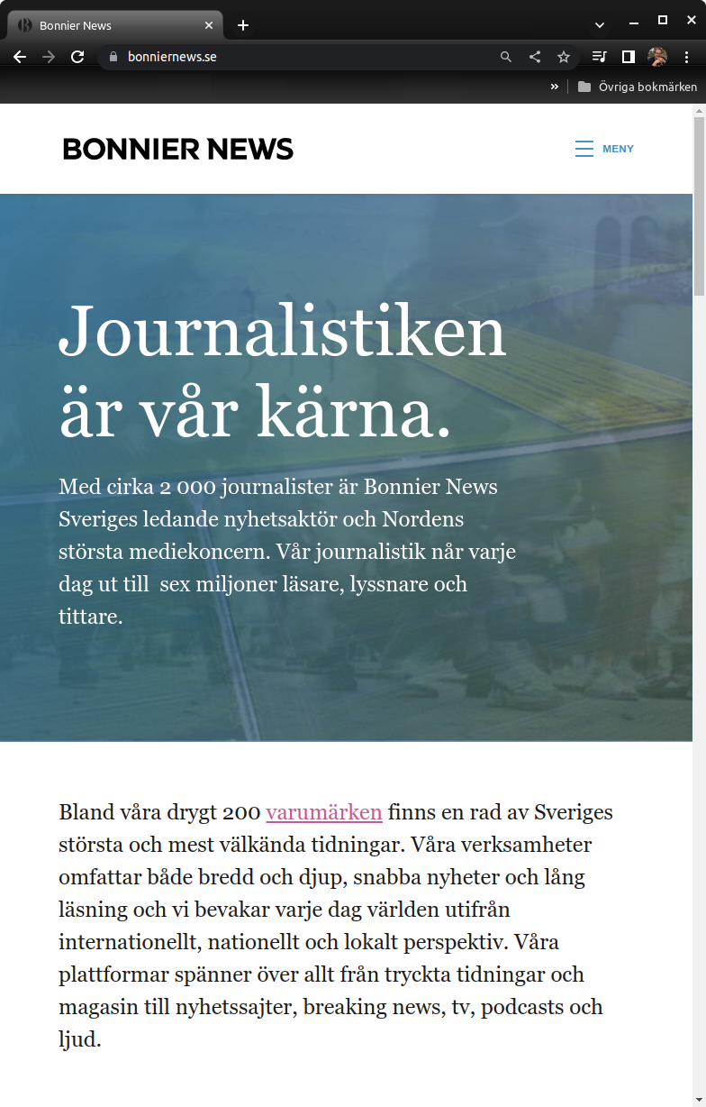 Bonnier News optimerar sin digitala publicering med Textalks Webarch och Vision