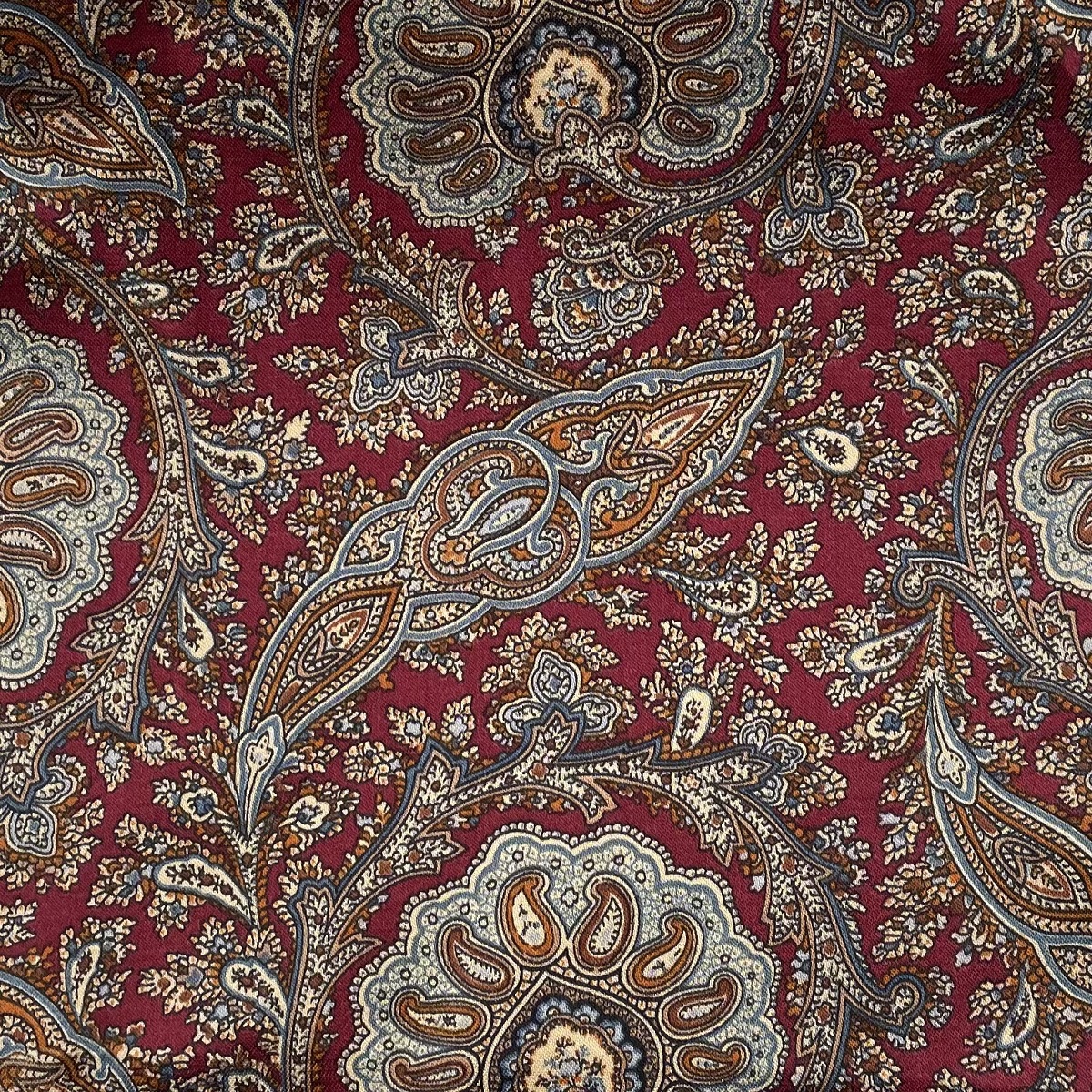 Viscose Satin Paisley Red