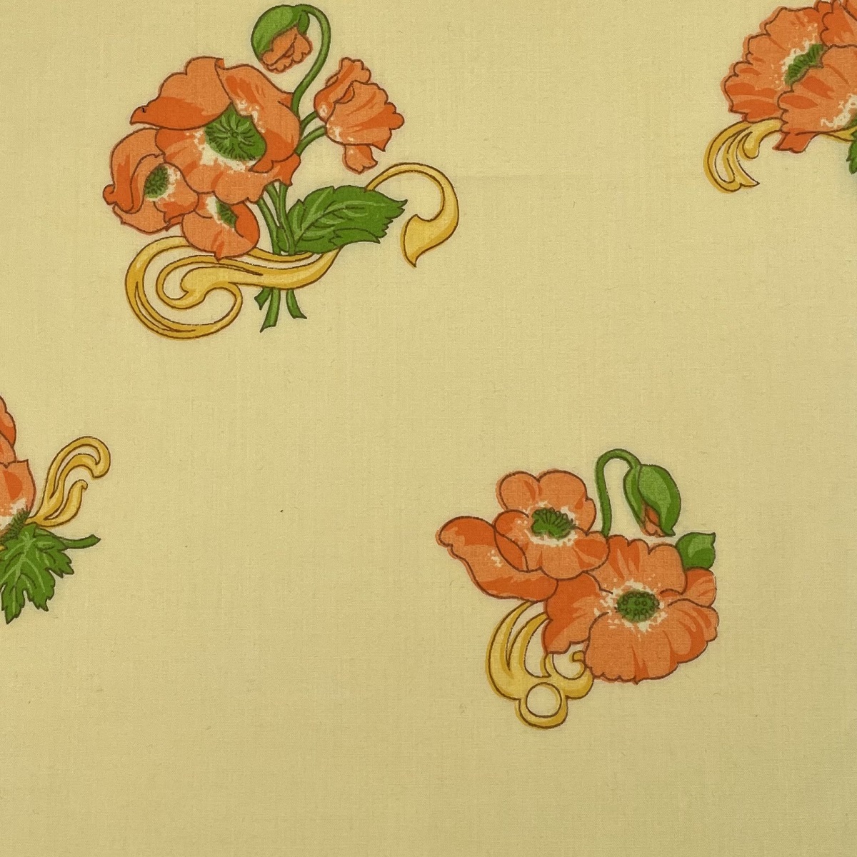 Retro Printed Flowers Yellow