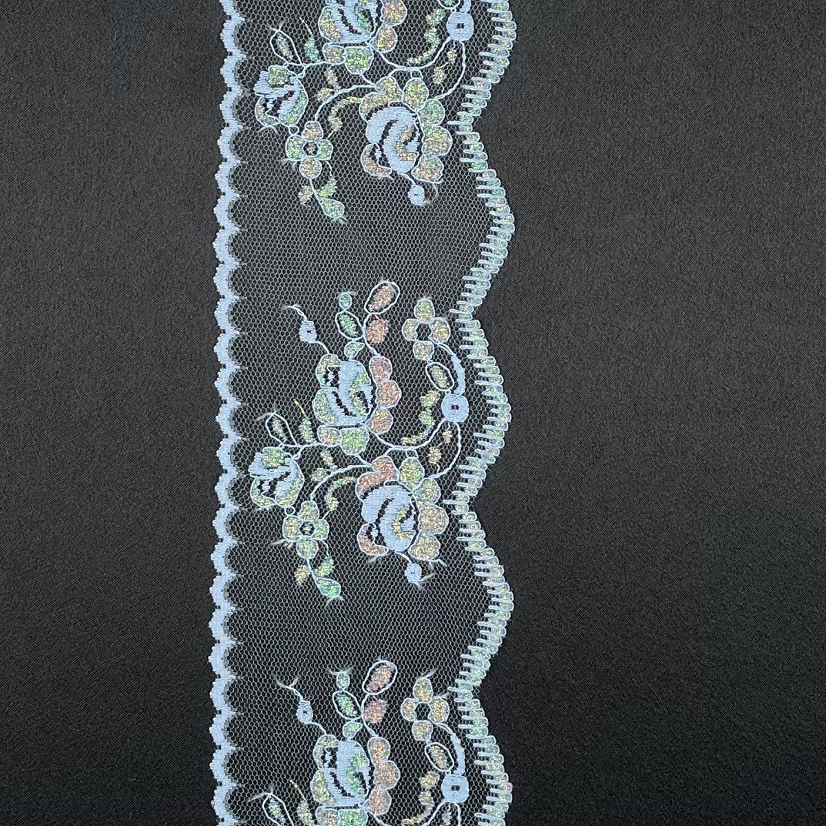 Retro Glitter Flowers Blue