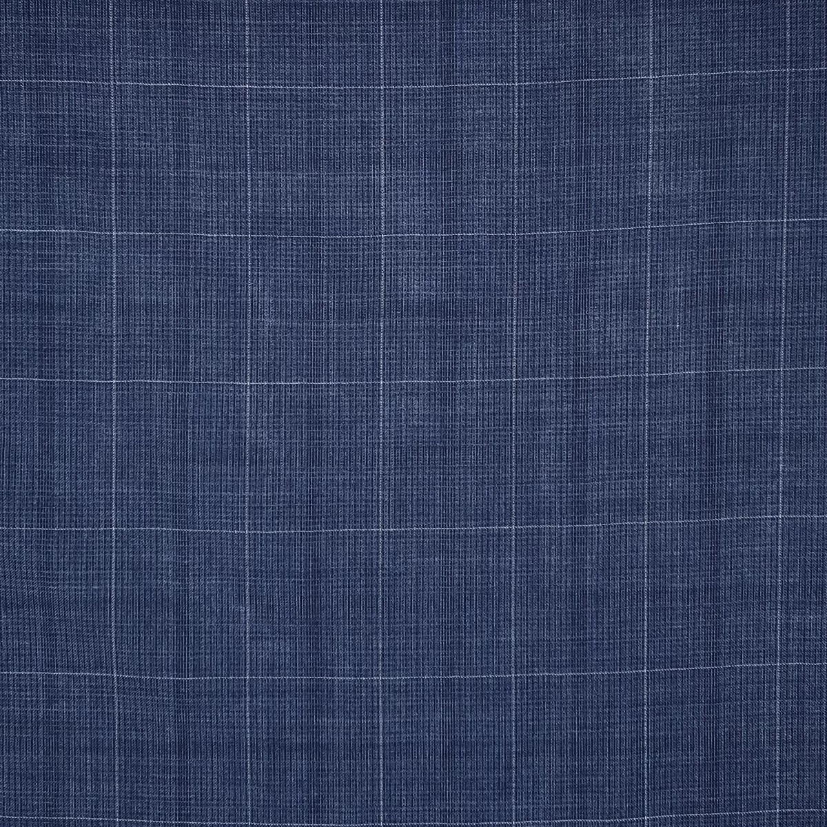Pure Wool Check Med Blue