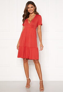 PENELOPE DRESS - DARK CORAL