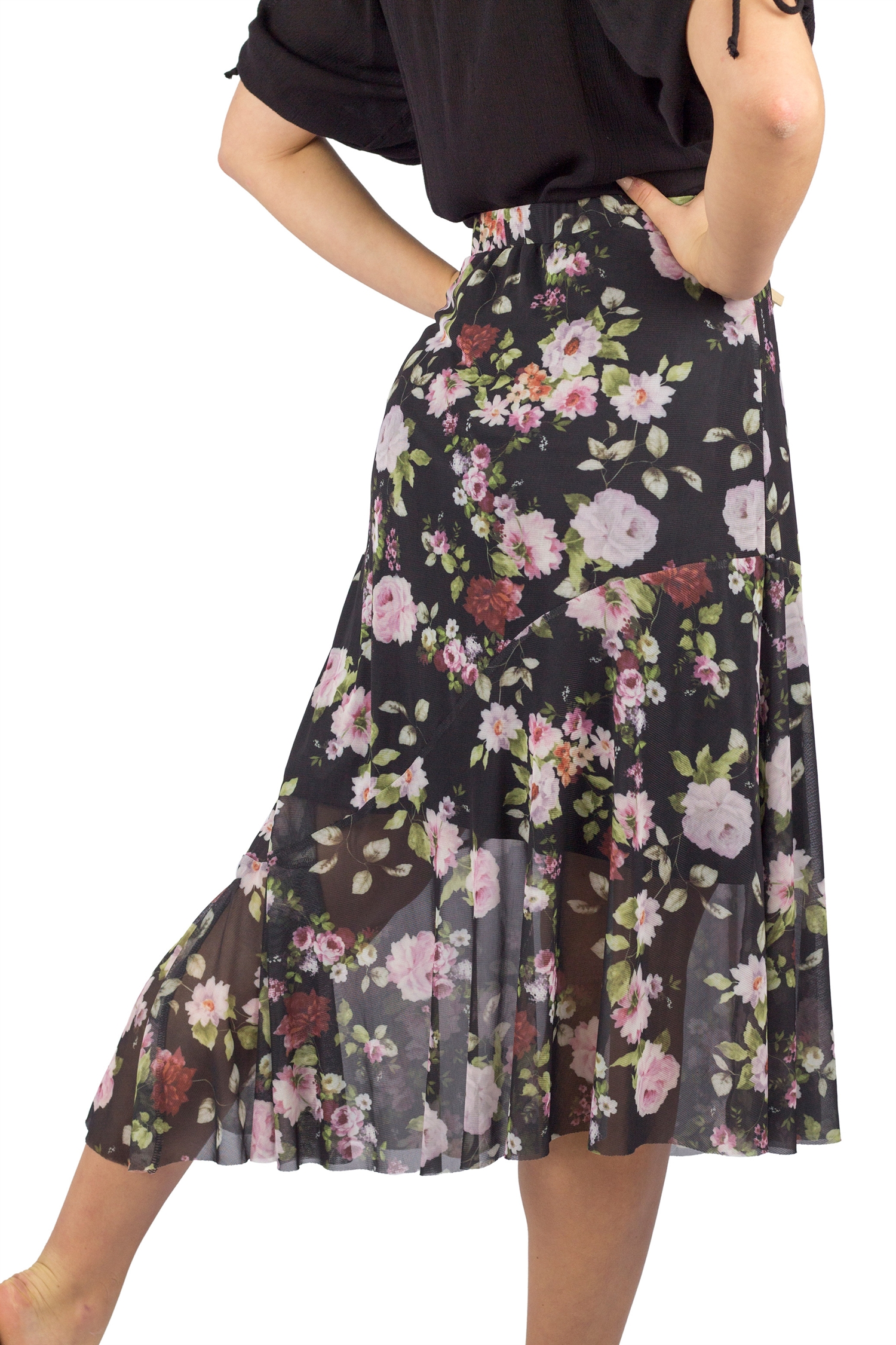 FLORIA SKIRT BLACL/ROSE/MAGNOLIA - 3