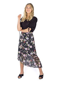 FLORIA SKIRT BLACL/ROSE/MAGNOLIA