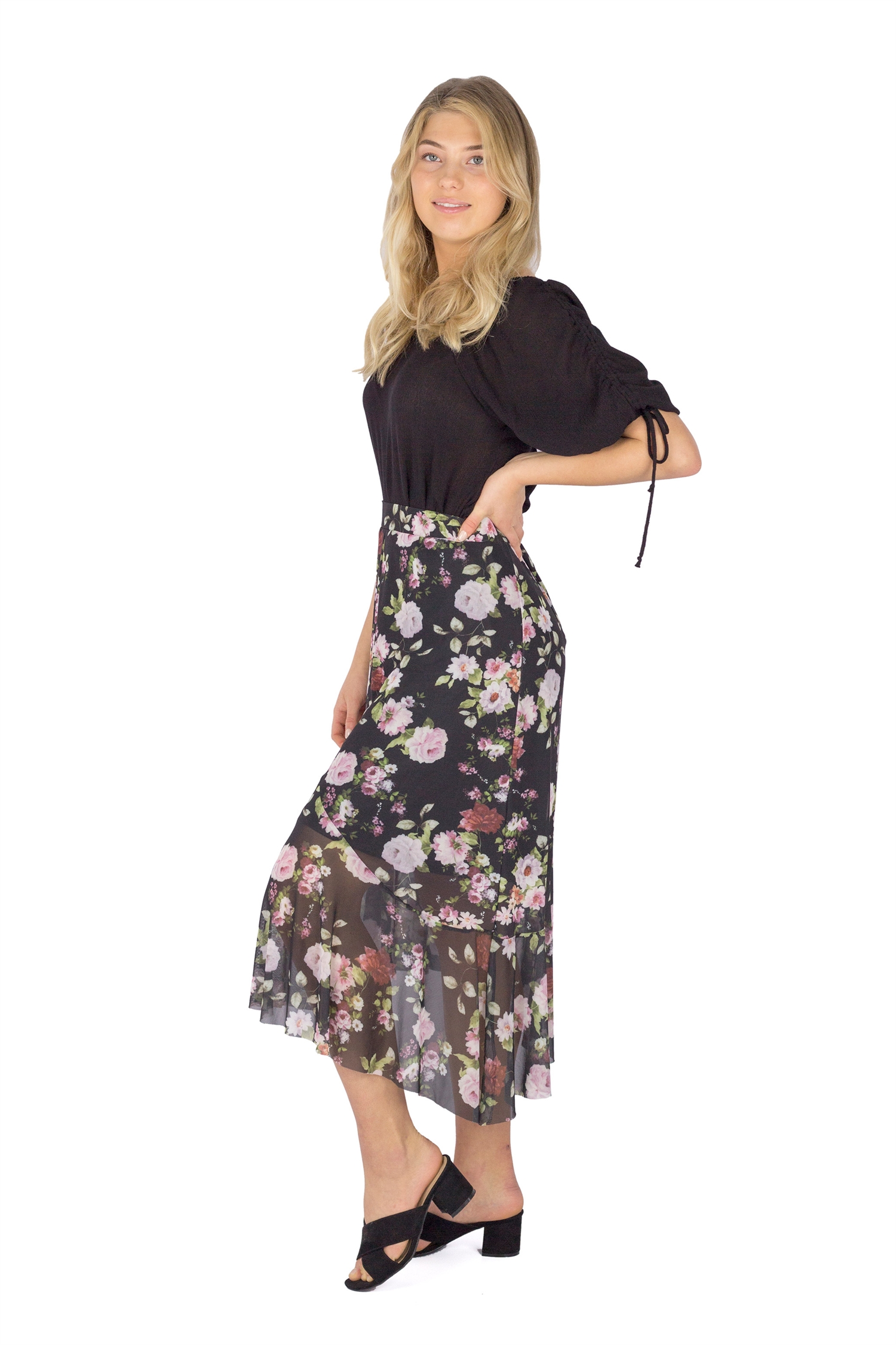 FLORIA SKIRT BLACL/ROSE/MAGNOLIA - 4