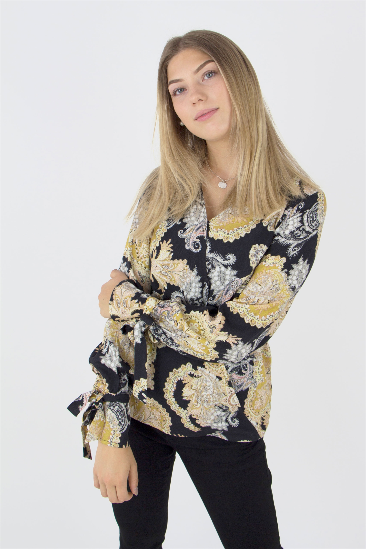ESME BLOUSE - BLACK/HONEY - 2