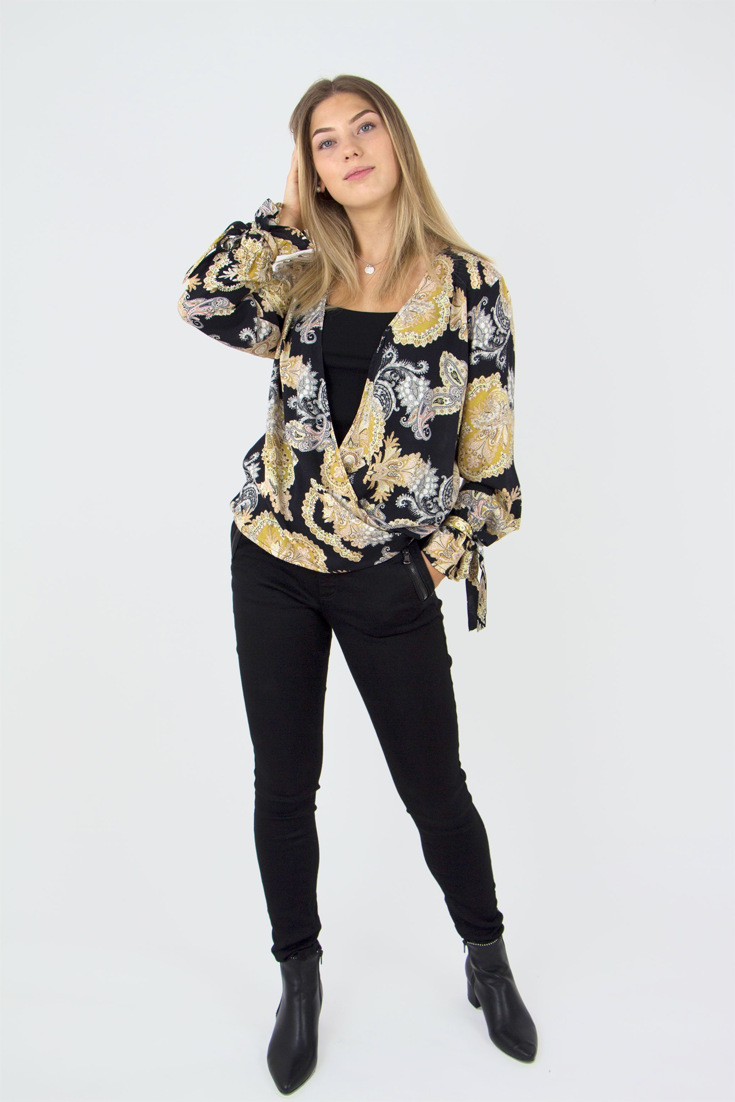 ESME BLOUSE - BLACK/HONEY - 3