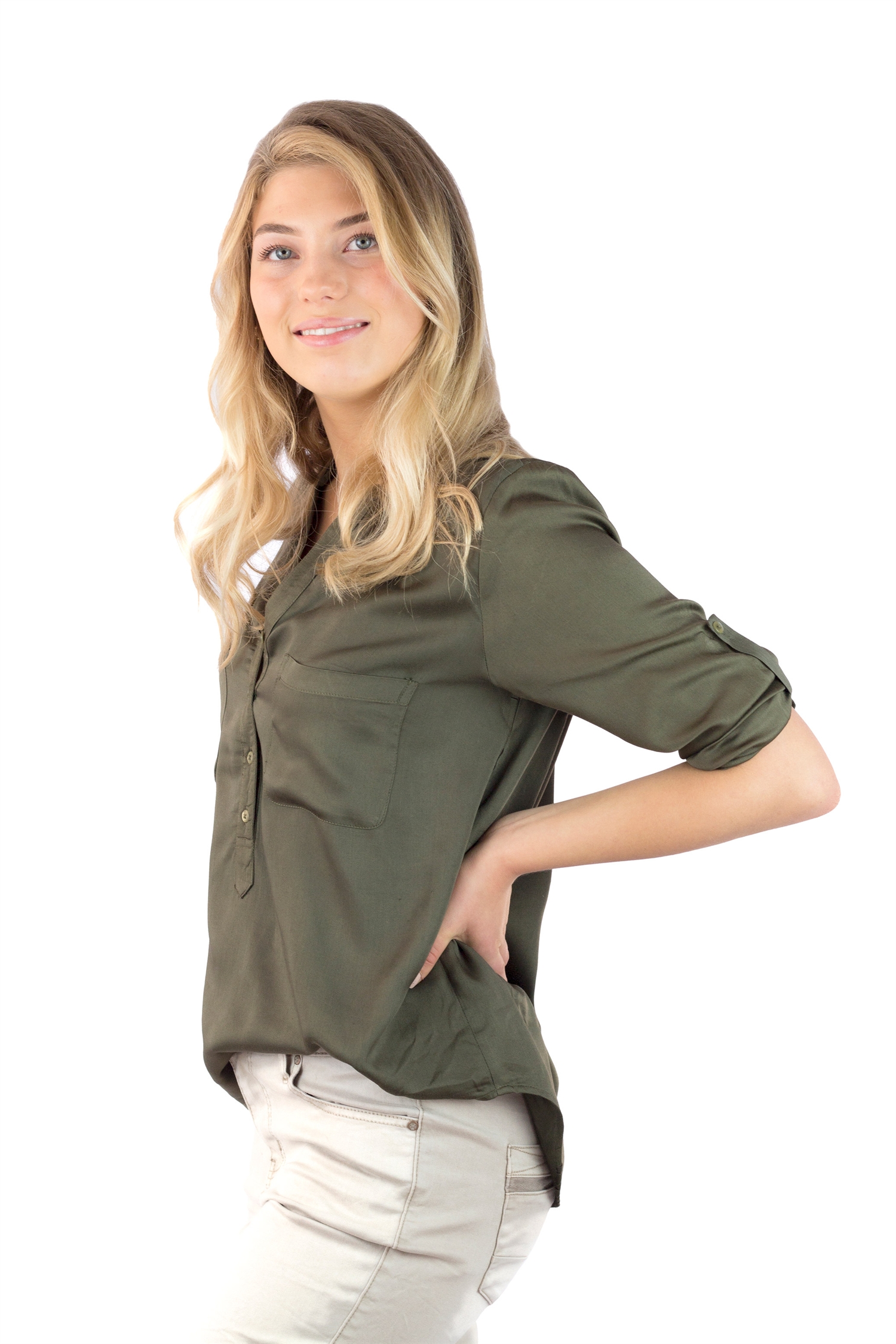 BONNIE SHIRT KHAKI GREEN - 3