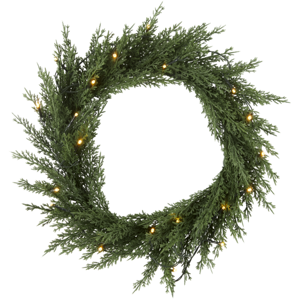 JULDEKORATION - KRANS THUJA - JULBELYSNING