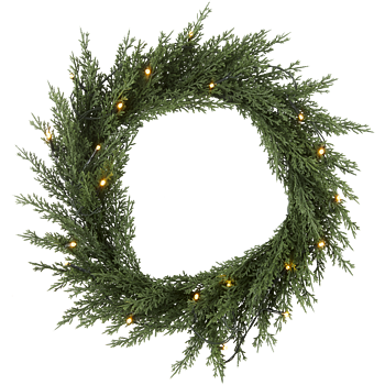 JULDEKORATION - KRANS THUJA - JULBELYSNING