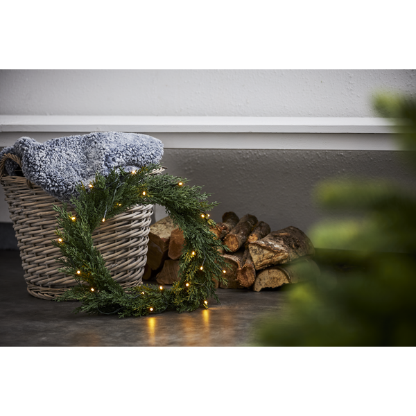 JULDEKORATION - KRANS THUJA - JULBELYSNING - 2