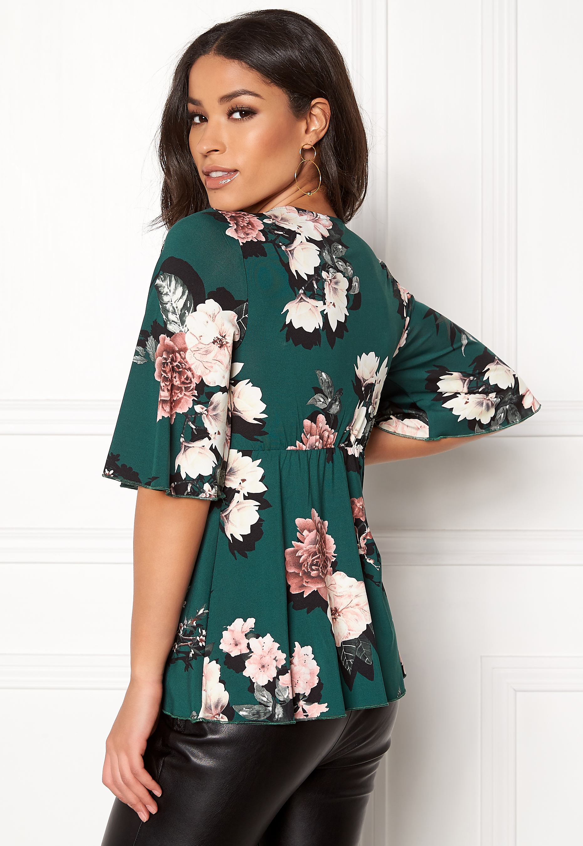 Clara Top Dark green / patterned - 2