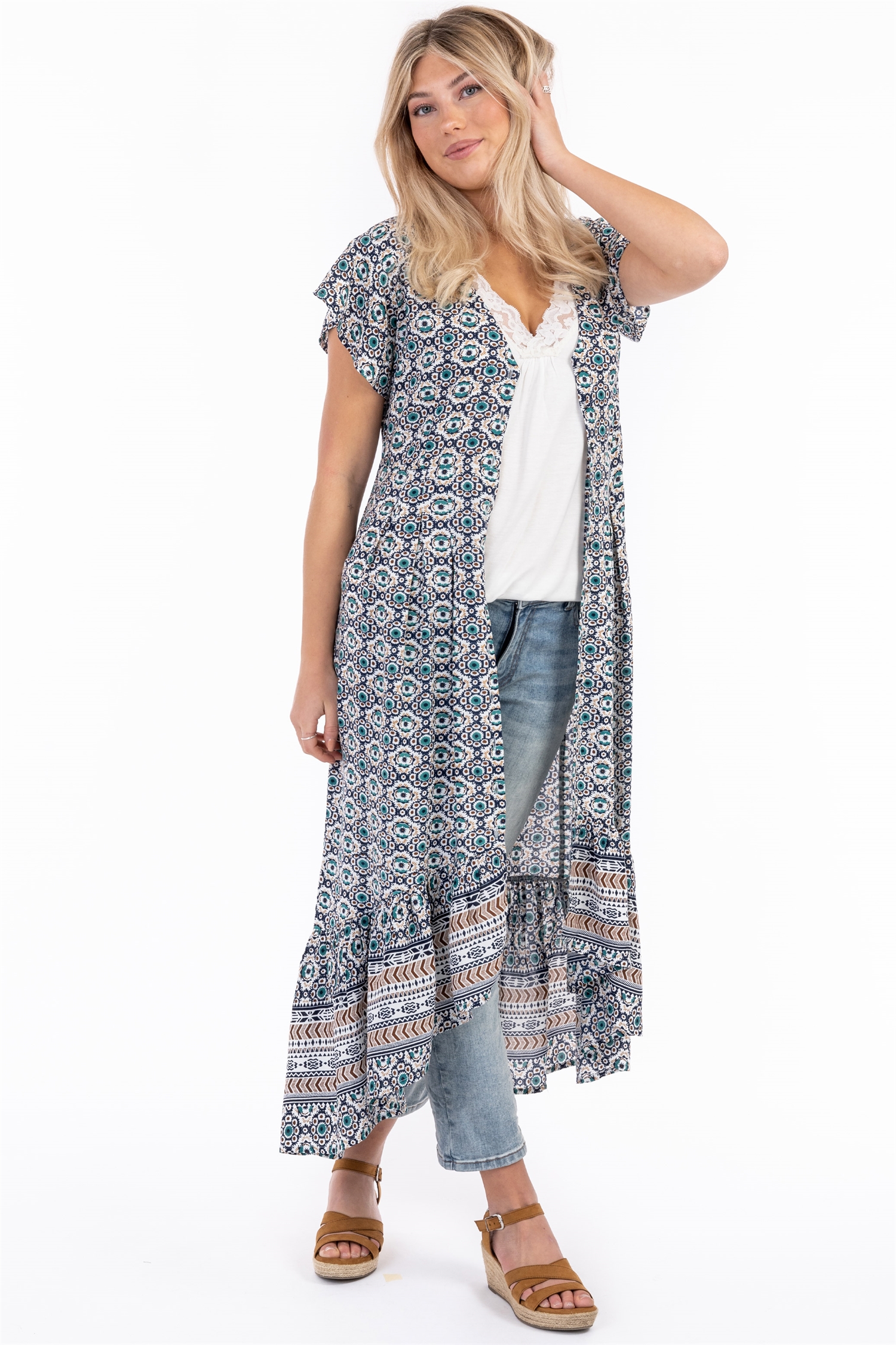 EDEN DRESS KAFTAN - EMERALD/COFFE/CREME - 4