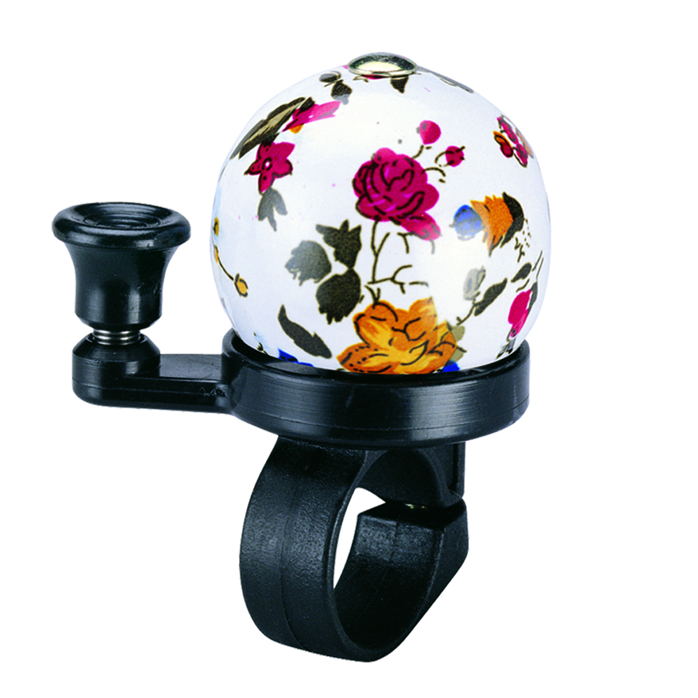 Ringklocka Bike Attitude vit med blomster