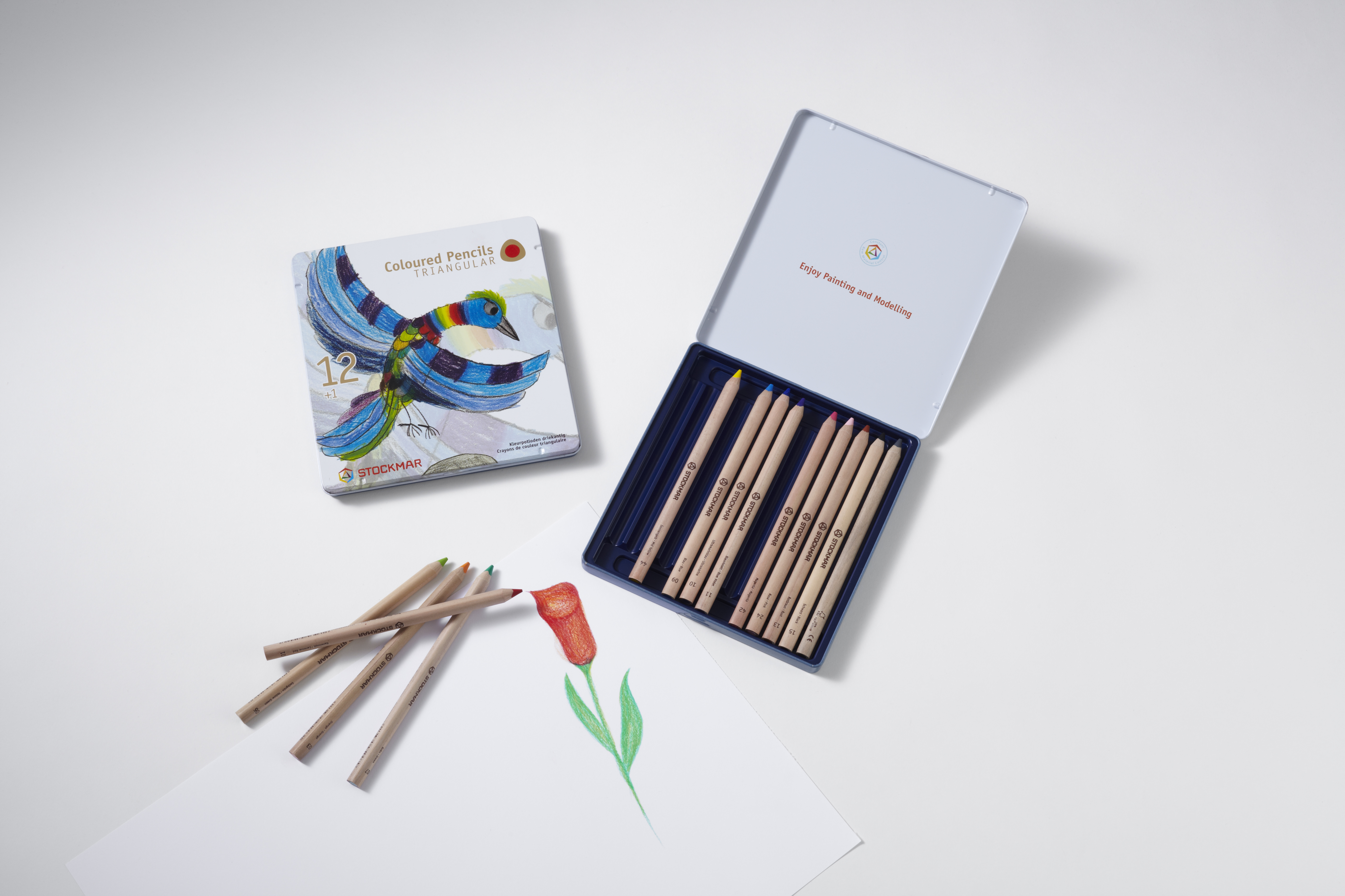 Stockmar Färgpennor TRIANGELFORMADE 12-pack + 1 st grafitpenna  - 2