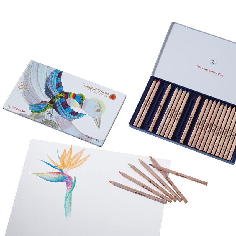Stockmar Färgpennor TRIANGELFORMADE 24-pack + 1 st grafitpenna - 2