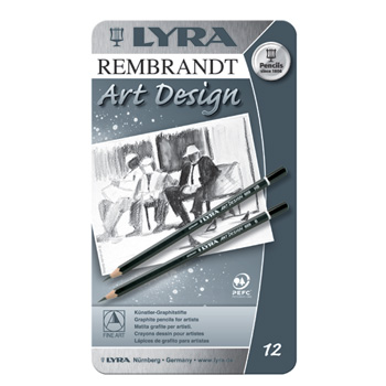 Lyra Art Design skisspennor - 12 st, 6B - 4H