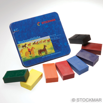 Stockmar blockkritor - 8 blandade färger (med svart). 