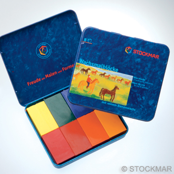 Stockmar blockkritor - 8 blandade färger  (utan svart).