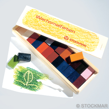 Stockmar blockkritor - 24 blandade färger i en trälåda 