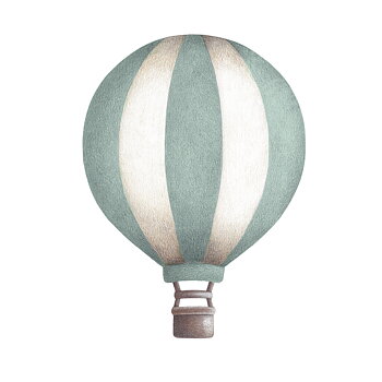 Dark mint Striped Vintage Balloon