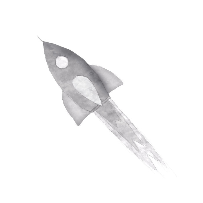 Graue Weltraumrakete