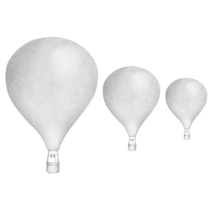 Lysegrå ballonger