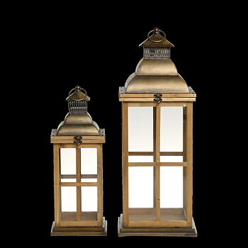 Lanterna/lykta med dekor - 2-set