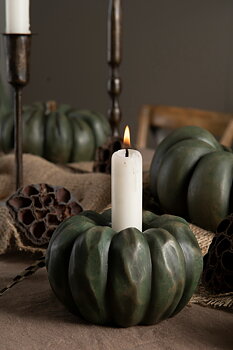 Ljuslykta - Ljusstake - Pumpa - Grön