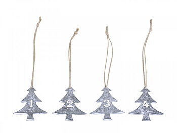 Adventssiffror Julgran - Antik Zink