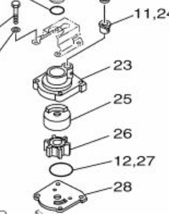 IMPELLER KIT YAMAHA 25-30 HV 2-TAHTI 4-TAHTI - 2